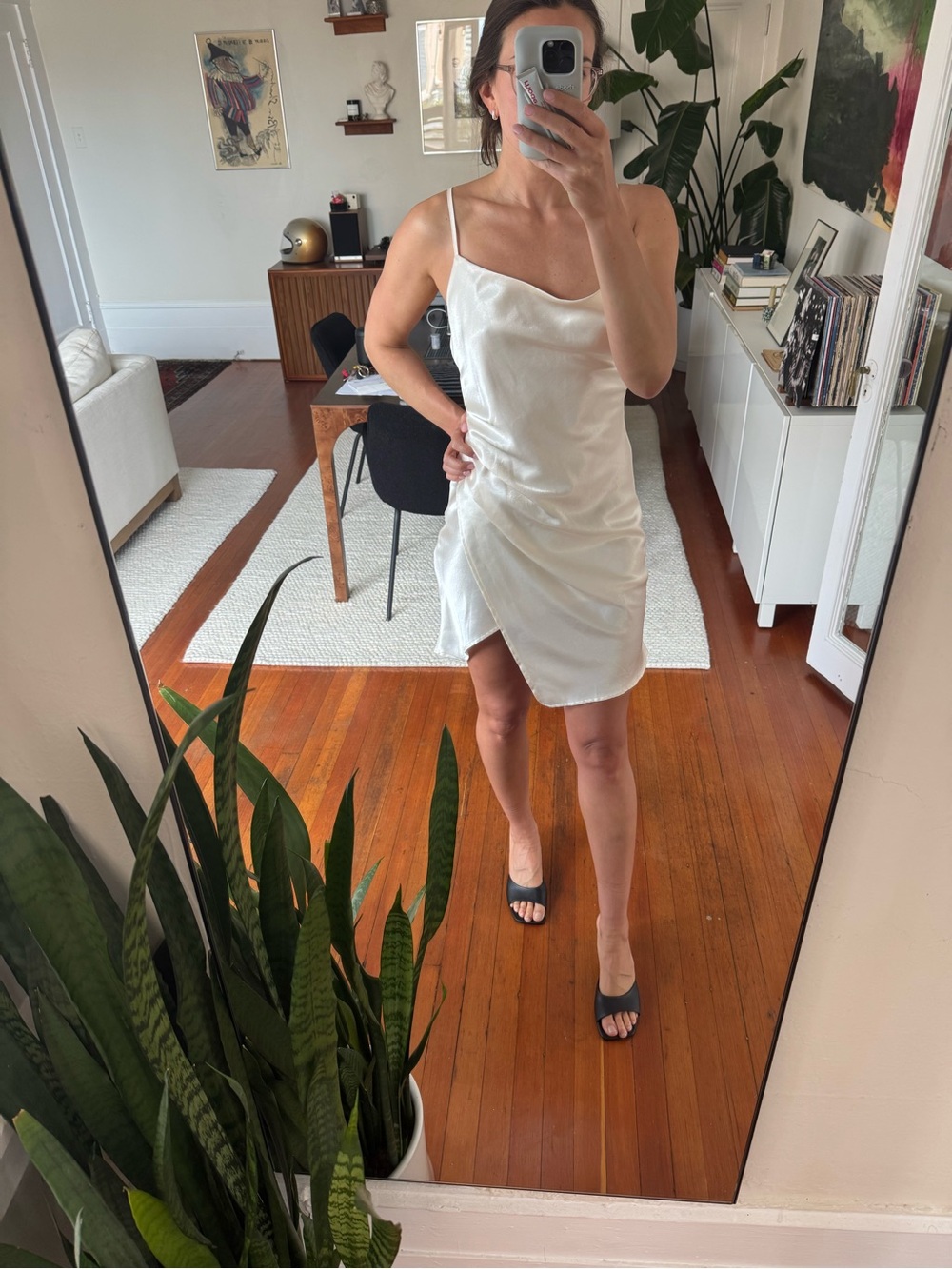 Satin White Slip Dress